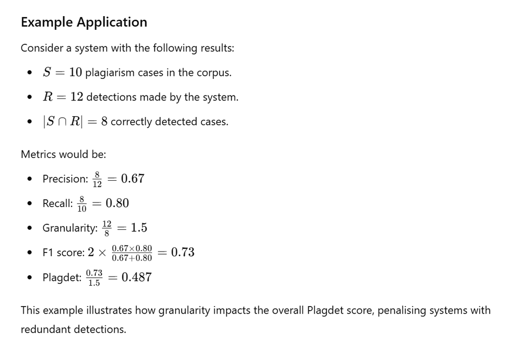 Plagiarism detection - example application