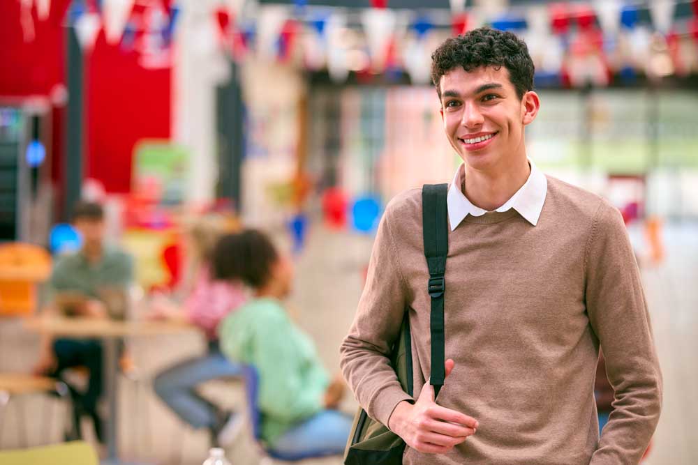 Smiling young student